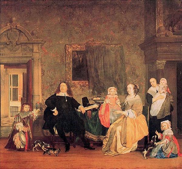 Gabriel Metsu The family of Jan Jacobsz Hinlopen just before the youngest and his wife Leonora Huydecoper van Maarsseveen died oil painting image